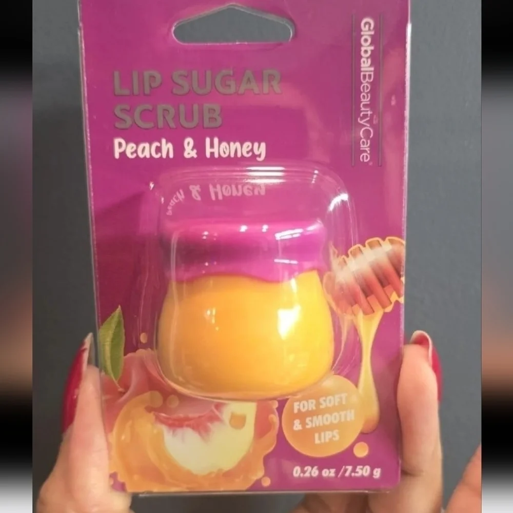 Honey & Peach Juicy Glow Lip Scrub Smoothing In Honey Pot NWT